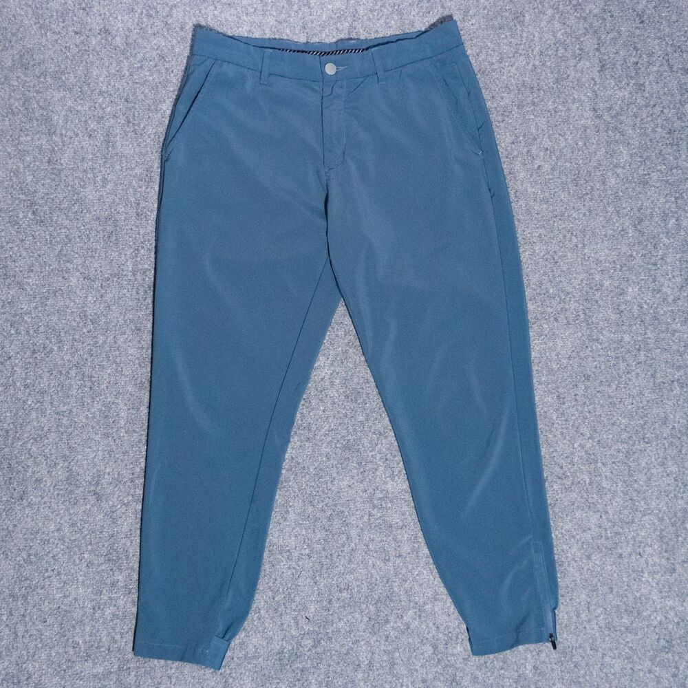 Primo Golf Jogger Pants Mens 32 Short Blue Performance Stretch Tapered Ankle Zip